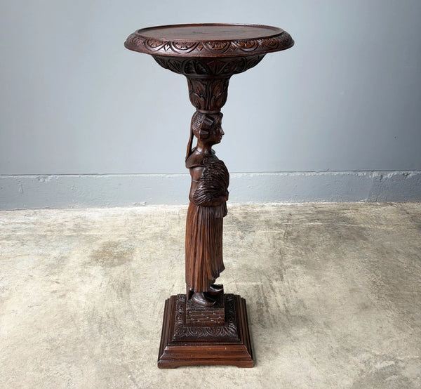 Antique French Breton Display Pedestal/Plant Stand or Pillar/Column in Chestnut