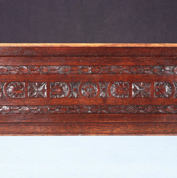 31" Wide French Antique Solid Oak Wood Highly Carved Panel Salvage