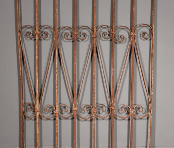 56" Tall Antique French Iron Decorative Window Panel/Fence/Gate Late 1800's