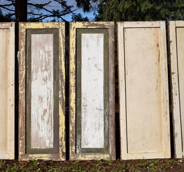 78" Tall Set of 10 Rustic Painted Antique Boiserie/Panels-in Solid Wood