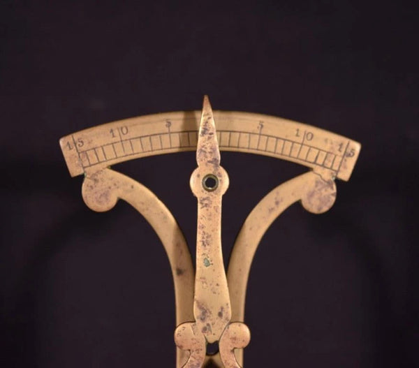 Late 1800's Antique French Brass Pan Balance Beam Scale