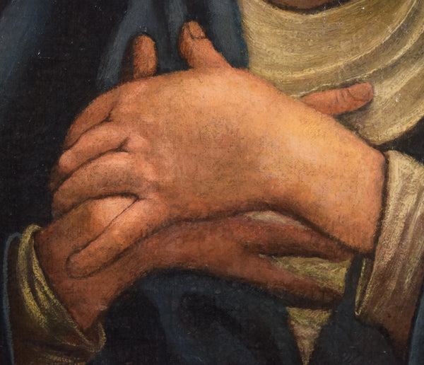 Antique Oil on Canvas Painting of The Virgin Mary by Tommaso Gherardini