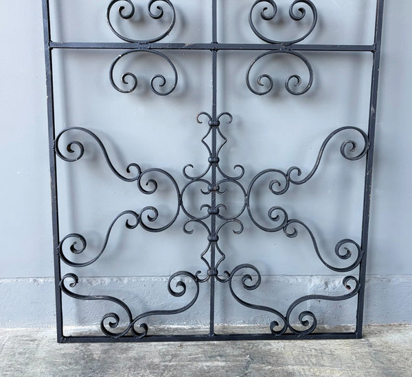 67" Tall Vintage French Iron Decorative Window Panel/Fence/Gate Panel