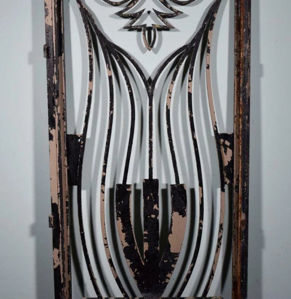 88" Tall Large Vintage European Art Deco Iron Door Panel Salvage Garden