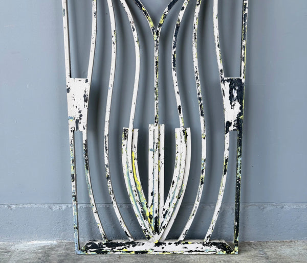 69" Tall Large French Vintage Iron Gate/Window Grille Panel Salvage