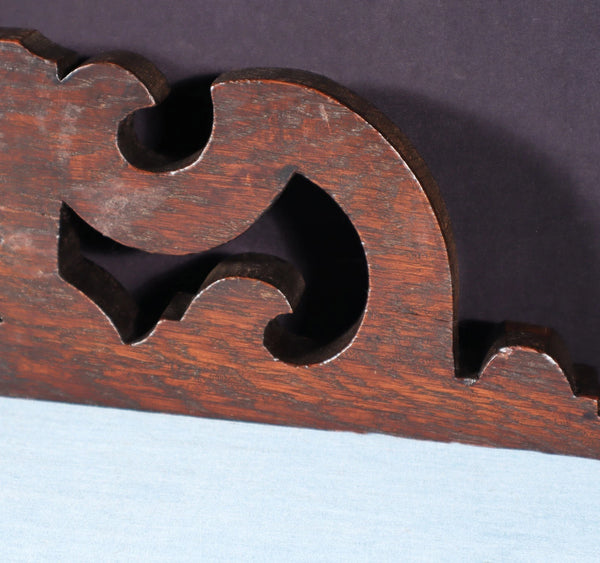Pair of 12" Wide French Antique Solid Oak Wood Brackets Trim Pieces