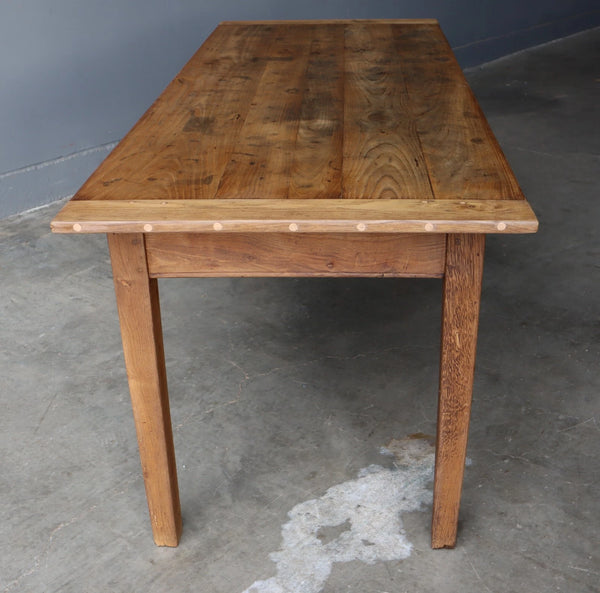 Antique French Dining Table/Farm Table/Desk in Solid Chestnut Wood and Oak