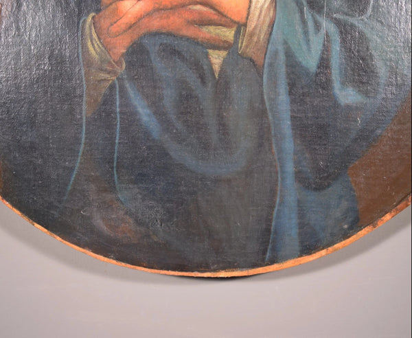Antique Oil on Canvas Painting of The Virgin Mary by Tommaso Gherardini