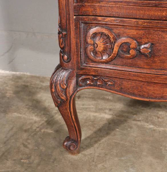 Antique French Louis XV Oak Dresser/ Commode/ Chest of Drawers Highly Carved