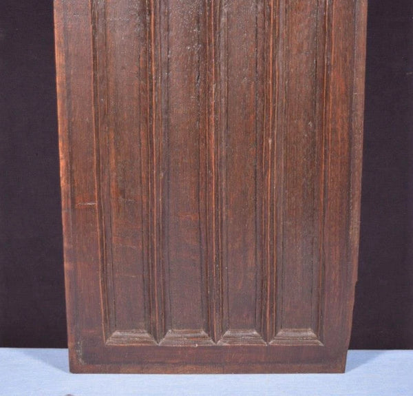 31" Tall French Antique Gothic Revival Panel in Solid Oak Wood Salvage