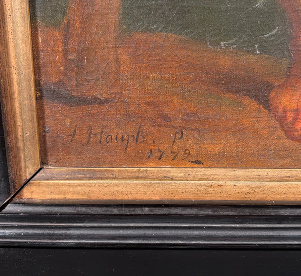 Antique Oil Painting St Christopher After Peter Paul Ruben's Triptych by Hauph