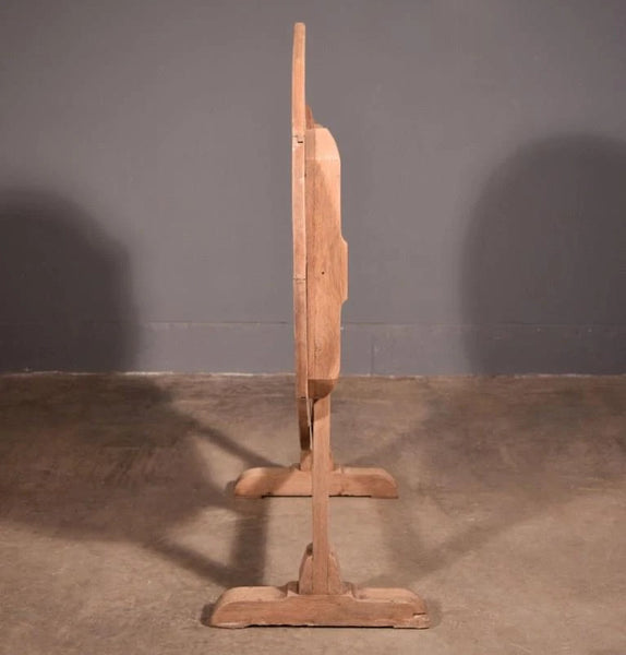 Antique French Solid Oak Rustic Wood Wine Tasting Table Tilt Top