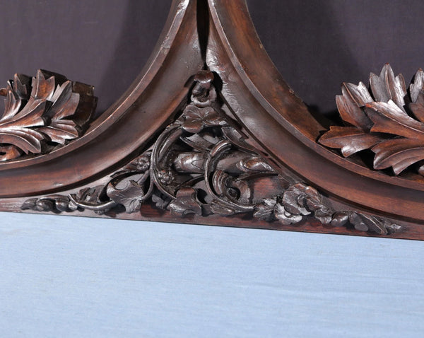 66" Wide Antique French Gothic Revival Crest/Pediment in Solid Walnut & Oak Wood