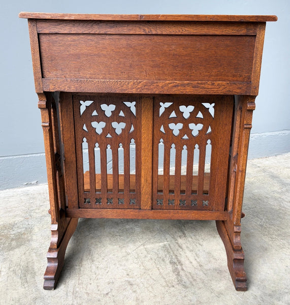 Antique French Gothic Revival Oak Wood Prie Dieu/Kneeler/Prayer Christianity