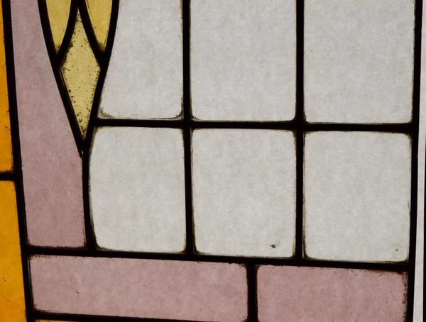 Pair of Vintage French Art Deco Stained Glass Panels with Copper Frames