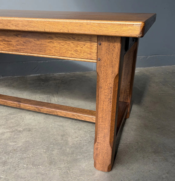 Vintage French Farm Trestle Table/Dining Table/Desk with Drawer in Hardwood