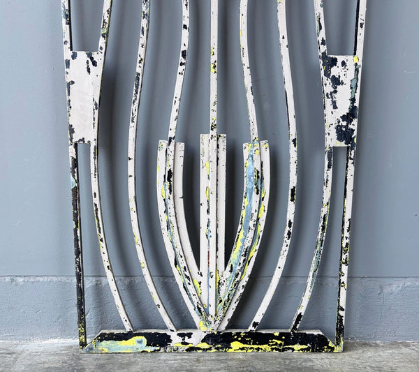 69" Tall Large French Vintage Iron Gate/Window Grille Panel Salvage
