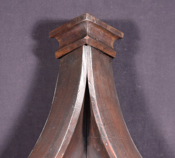 36" Antique French Gothic Revival Crest/Pediment in Solid Walnut and Oak Wood