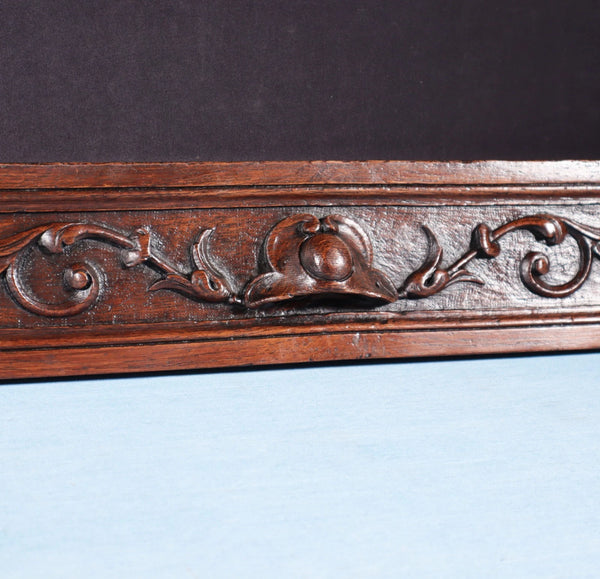 20" Wide Pair of Antique Carved Drawer Panels/Trim in Solid Oak Wood