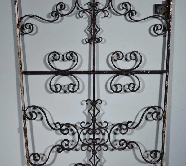 84" Tall Large Vintage European Iron Gate/Door Panel Salvage Garden