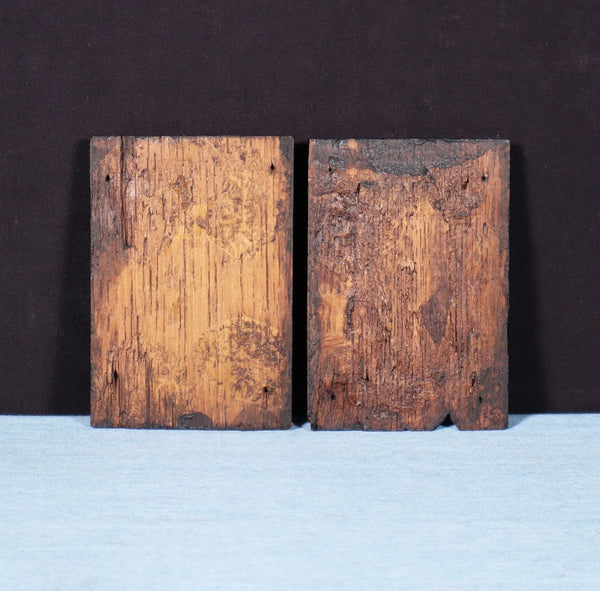 Pair of 4" French Antique Highly Carved Corbels/Trim/Brackets Solid Oak Wood
