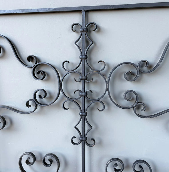 67" Tall Vintage French Iron Decorative Window Panel/Fence/Gate Panel