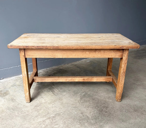 Antique French Rustic Farm Table/Desk in Solid Chestnut Wood