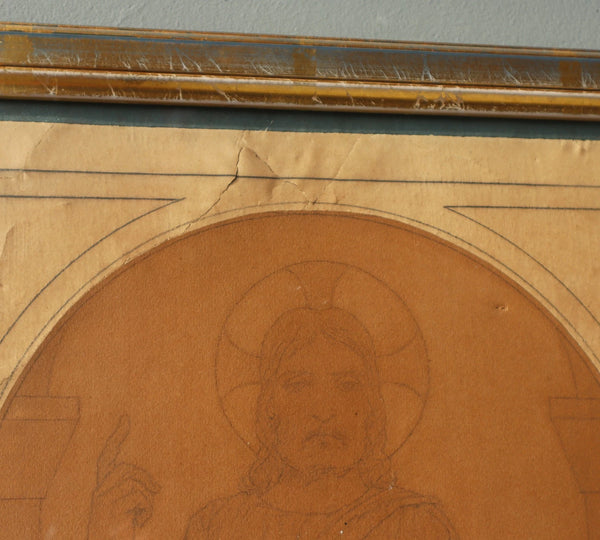 Antique Framed Drawing on Paper by Theodore-Joseph Canneel (1817-1892)