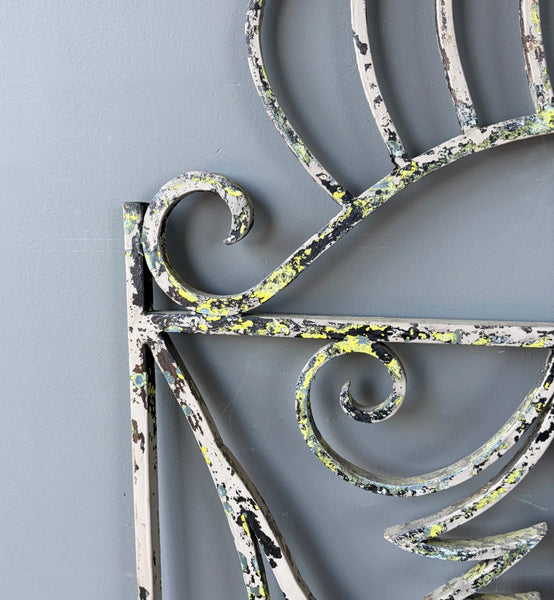69" Tall Large French Vintage Iron Gate/Window Grille Panel Salvage