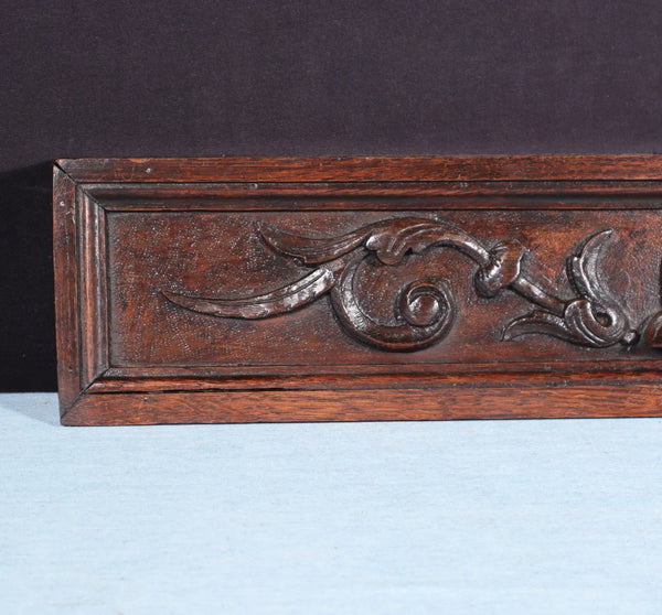 21" Wide Antique Carved Drawer Panel/Trim in Solid Oak Wood