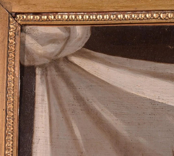 Antique Framed Oil on Canvas Painting of The Shroud Of Turin/Holy Shroud/Jesus