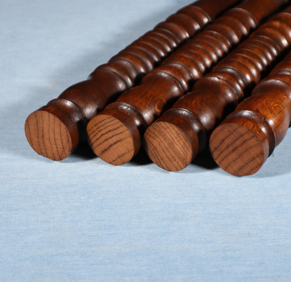 22" Set of Four French Antique Solid Chestnut Wood Posts/Pillars/Trim Salvage