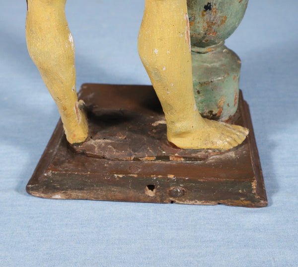 16" Antique Carved/Painted Wood Statue of Christ at the Column of Flagellation