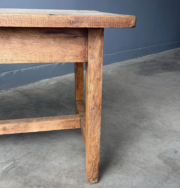 Antique French Rustic Farm Table/Desk in Solid Chestnut Wood