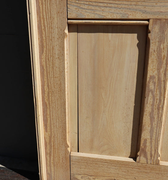 85" French/Belgian Antique 6 Panel Stripped, Sanded Wood Door