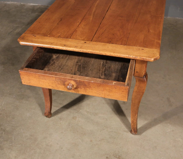 Antique French Provincial Farm Table/Desk/Dining Table in Solid Cherry Wood