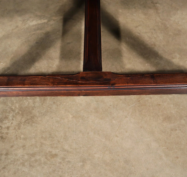 French Antique Gothic Revival Desk with Chair in Solid Carved Chestnut Wood