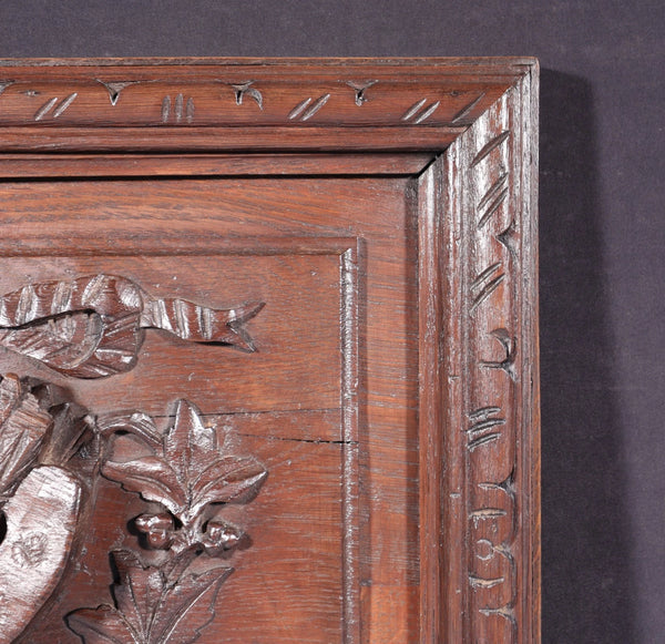 Antique French Oak Louis XVI Panel Highly Carved Arts Theme Painter's Pallet