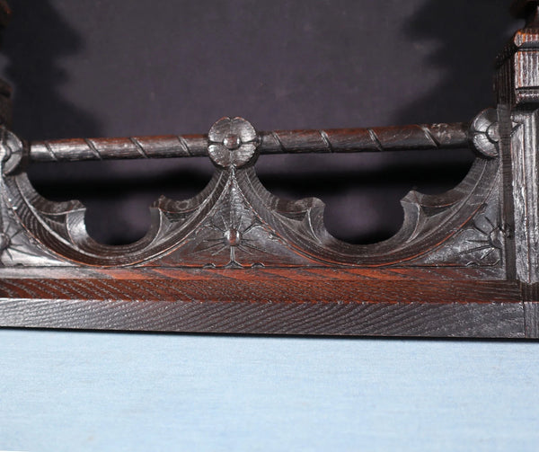15" Wide French Antique Crest/Pediment/Crown in Solid Chestnut Wood