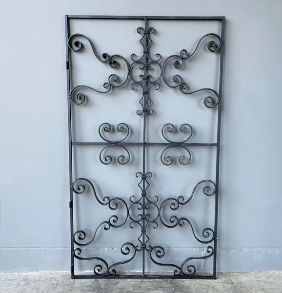 67" Tall Vintage French Iron Decorative Window Panel/Fence/Gate Panel