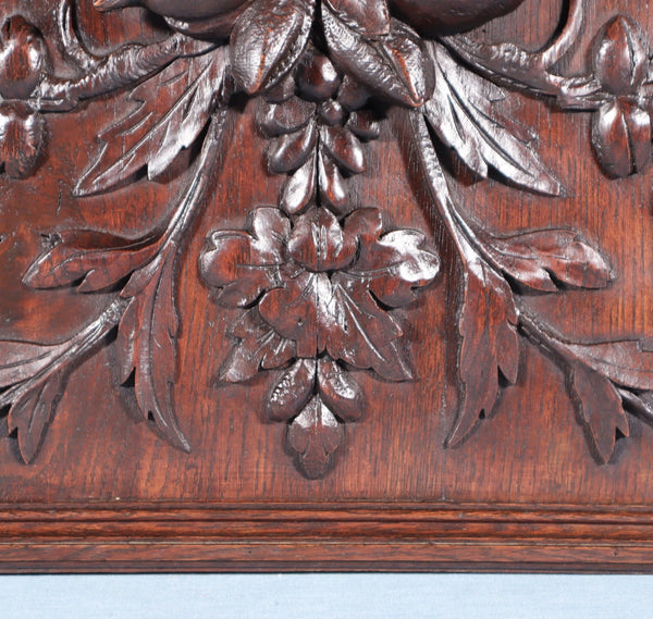 23" Wide Antique French Solid Oak Wood Louis XVI Panel Highly Carved