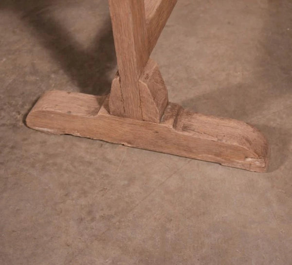 Antique French Solid Oak Rustic Wood Wine Tasting Table Tilt Top