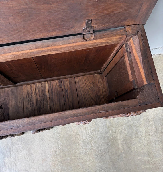 Antique French Renaissance Chest/Trunk/Sideboard Solid Oak w/Detailed Carvings