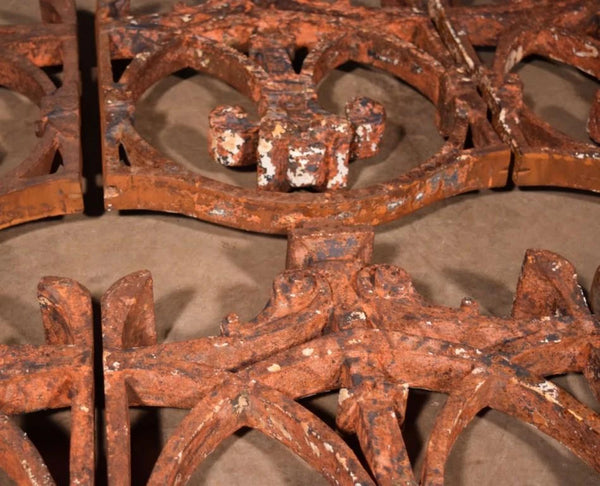 Set of 7 Matching 20" Tall French Cast Iron Panels/Fence Ornament "Fleur De Lis"