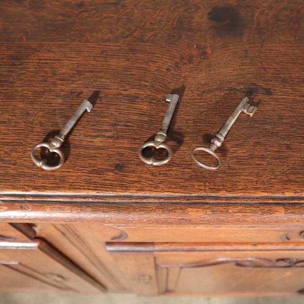 Large Antique French Provincial Three Door Sideboard/Buffet in Solid Oak Wood