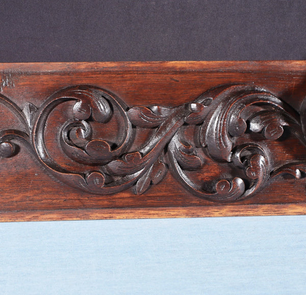 40" Wide French Antique Solid Oak Wood Highly Carved Crest/Decorative Panel