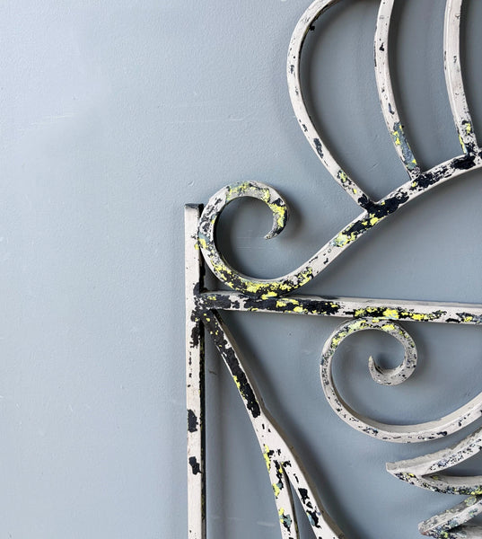 69" Tall Large French Vintage Iron Gate/Window Grille Panel Salvage
