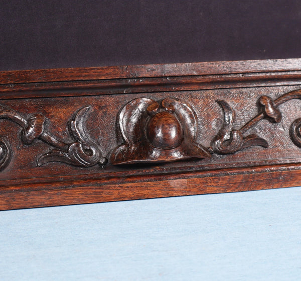 21" Wide Antique Carved Drawer Panel/Trim in Solid Oak Wood