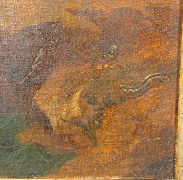 Antique Oil Painting St Christopher After Peter Paul Ruben's Triptych by Hauph