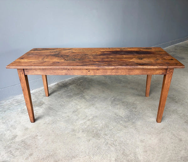 Rustic French Dining Table/Farm Work Table/Desk in Solid Oak and Chestnut Wood